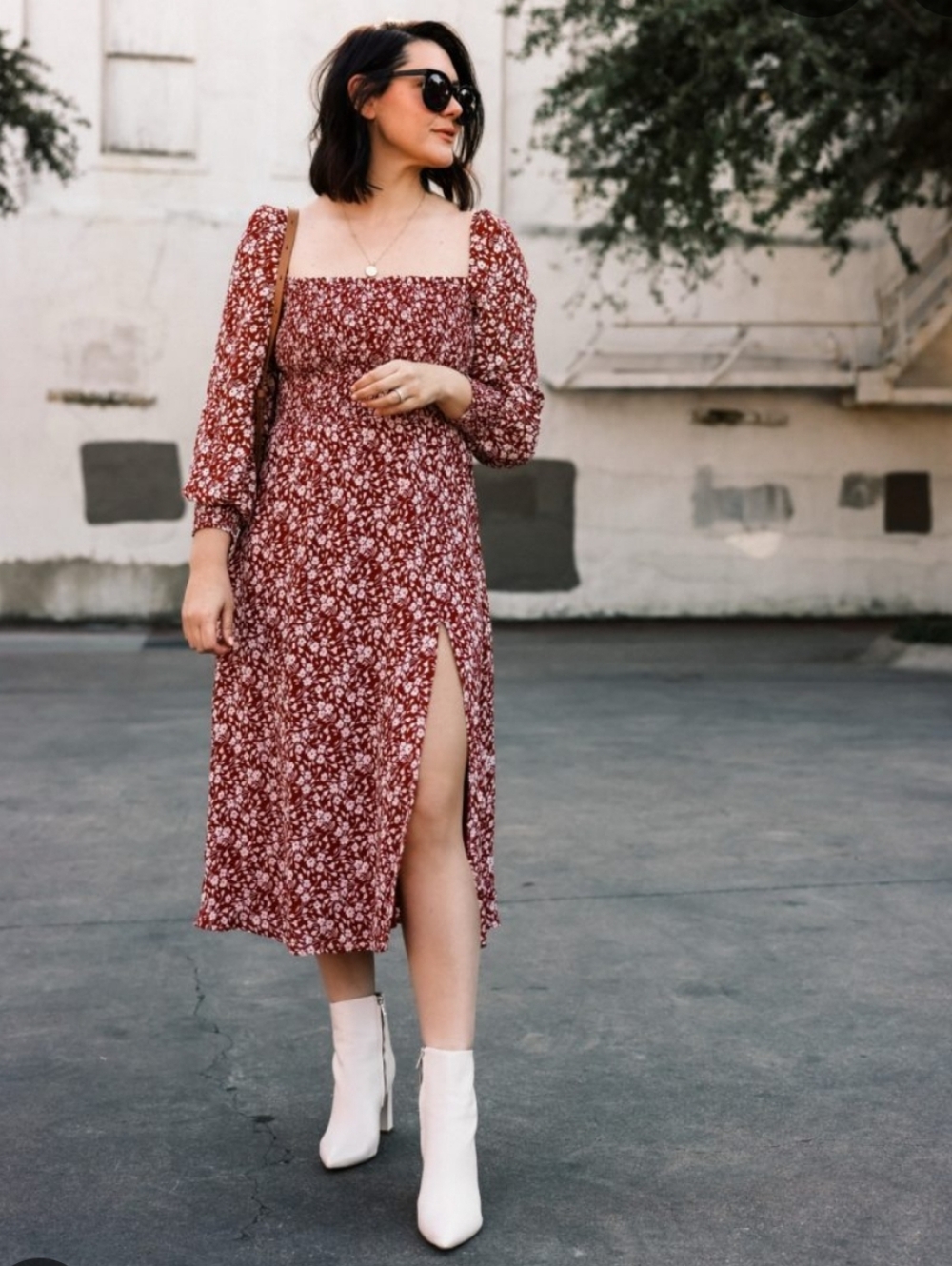 Reformation Cello Floral Puff Sleeve Smocked Midi Dress In Flower Girl